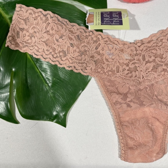 NWT $44 2pc Hanky Panky [ O/S ] Lace Low Rise‎ Thong in Desert Rose & Coral - Picture 4 of 13